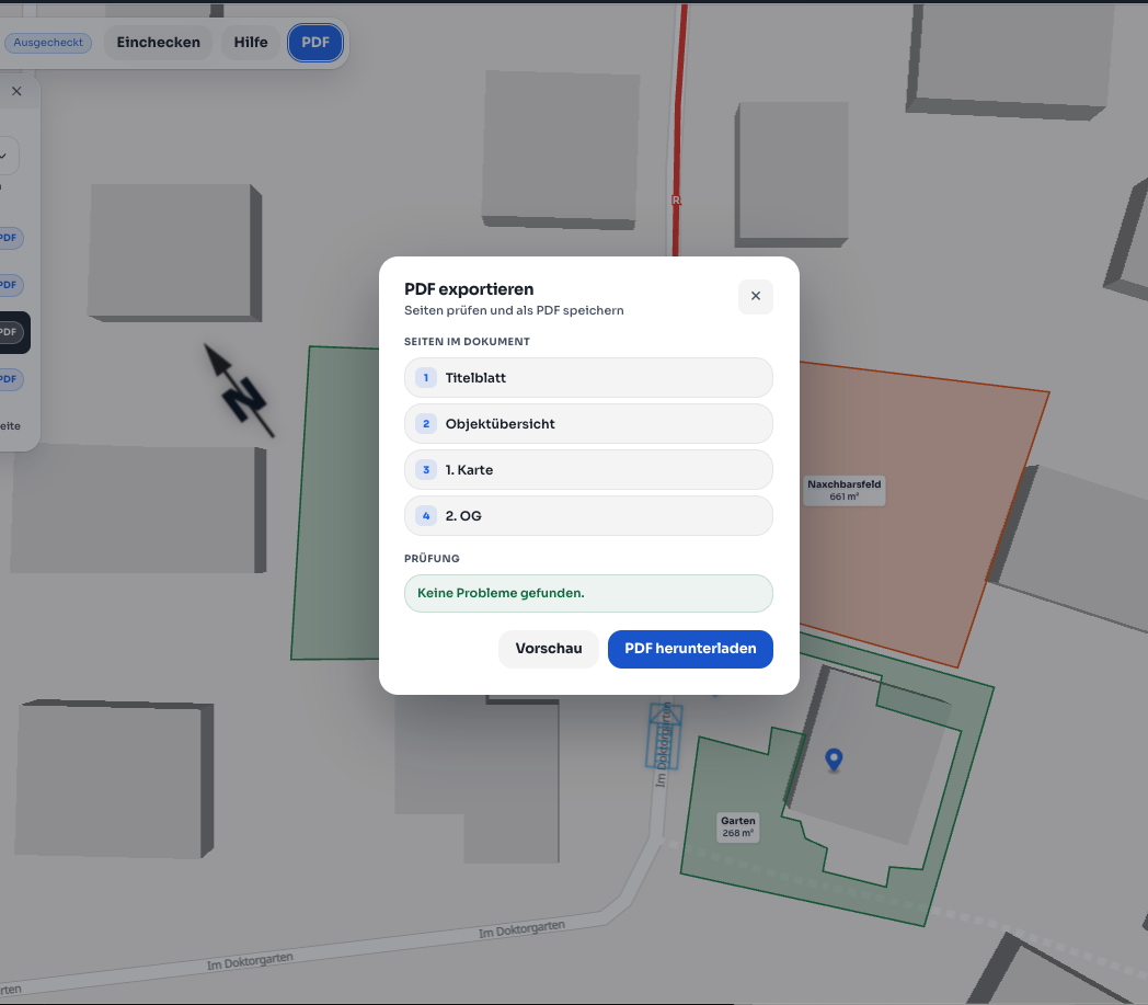 Fertiges PDF mit Organisations-Layout